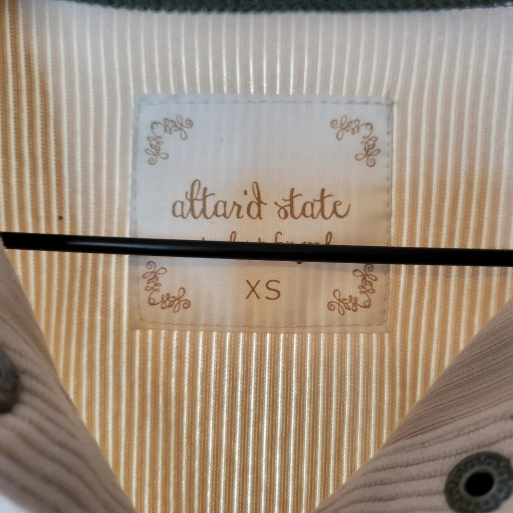 Altar'd State Color Block Corduroy Snap Up Shacket, Size XS‎ Oversized - Picture 6 of 7